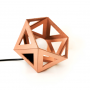 Lampe origami cuivre or rose en bois