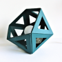 Petite lampe origami bleu canard