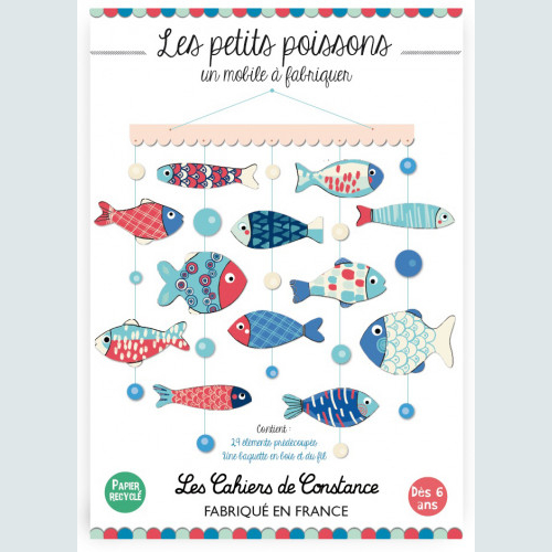 Mobile poissons « bleu rétro » à fabriquer made in France