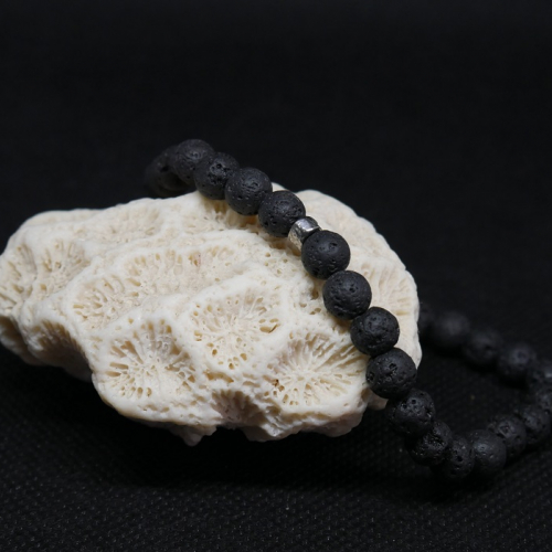 Bracelet "Lave" en perles naturelles fabriqué en france