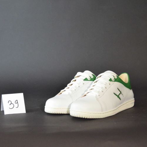 Sneaker en cuir femme vert et blanc