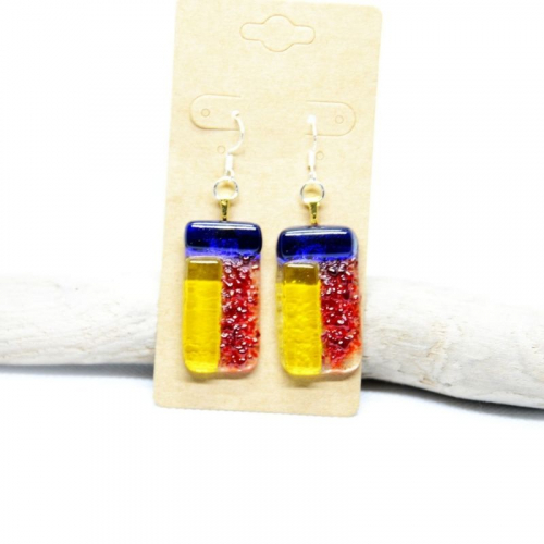 Boucles d’oreilles tricolores made in France