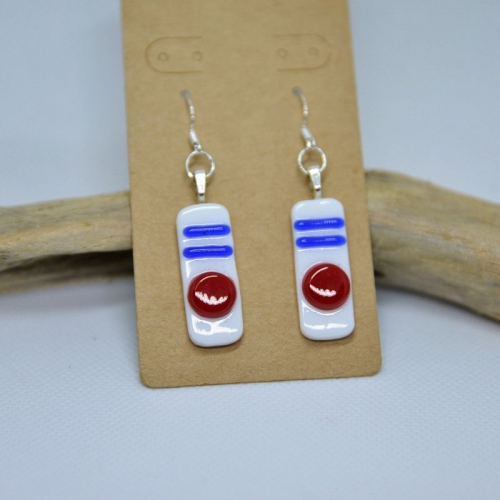 Boucles d’oreille rouge blanc bleu made in France