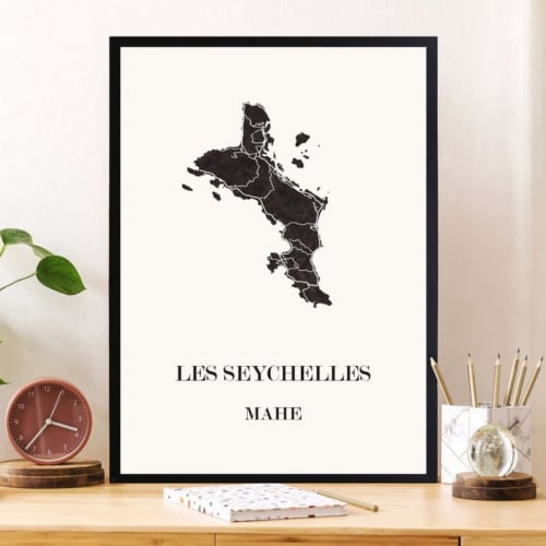 Carte de Mahé aux Seychelles - personnalisable