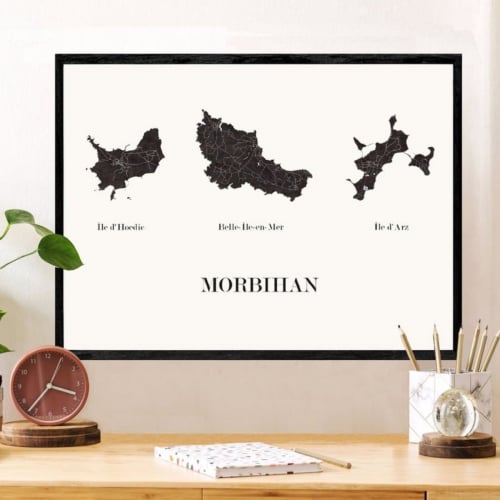 Carte des Îles du Morbihan - personnalisable