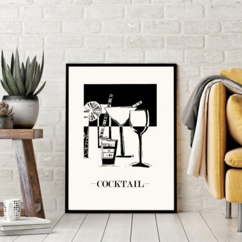 Affiche design cocktail bar fabriqué en france
