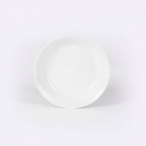 L'assiette creuse ronde en porcelaine de Limoges blanche fabriqué en france